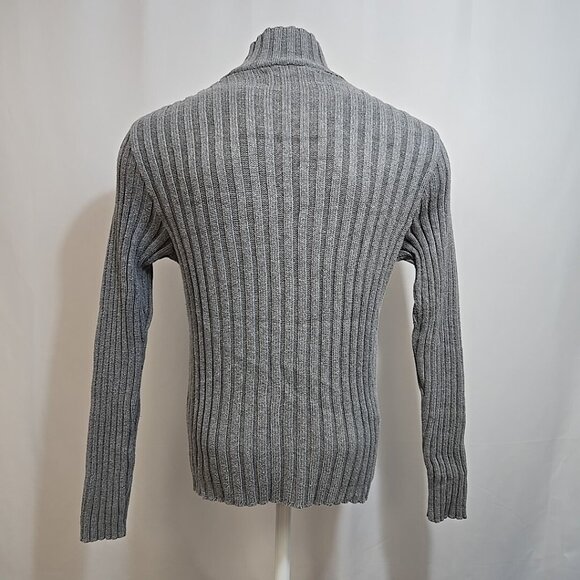 VTG Abercrombie Fitch Sweater Mens Size Large Gray Fisherman Ribbed USA 90s Y2K - Picture 3 of 9